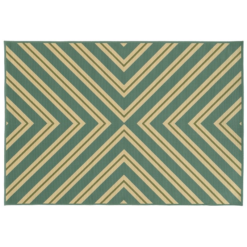 StyleHaven River Geometric Diamond Indoor Outdoor Rug, Blue, 8.5X13 Ft