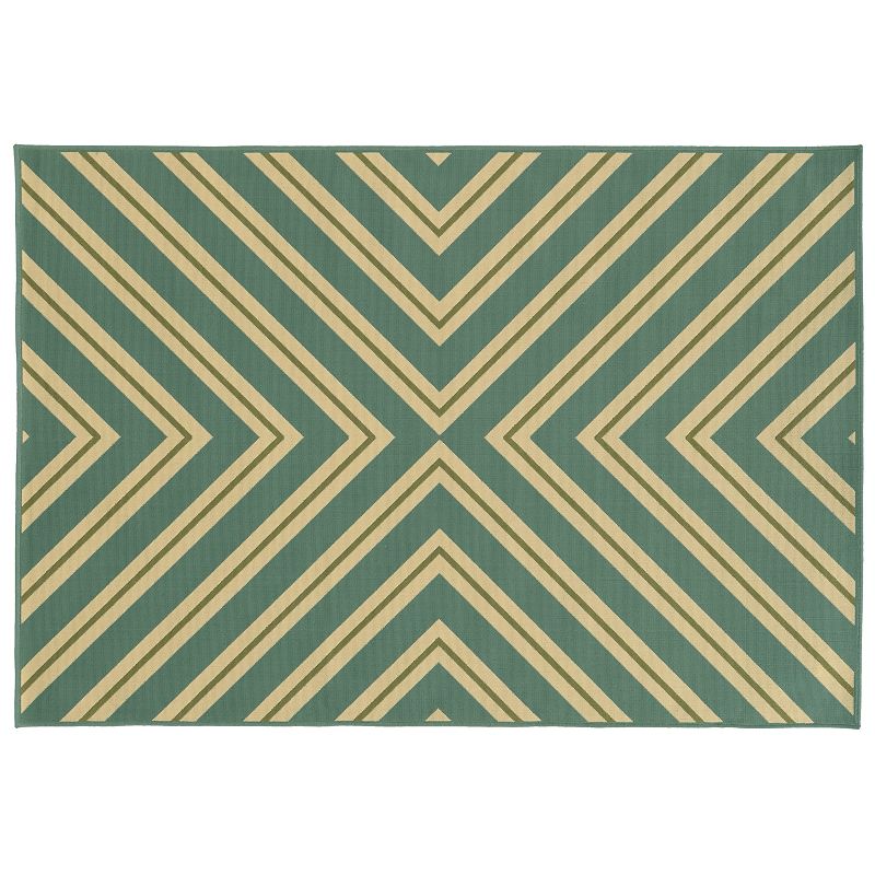 StyleHaven River Geometric Diamond Indoor Outdoor Rug, Blue, 8.5X13 Ft