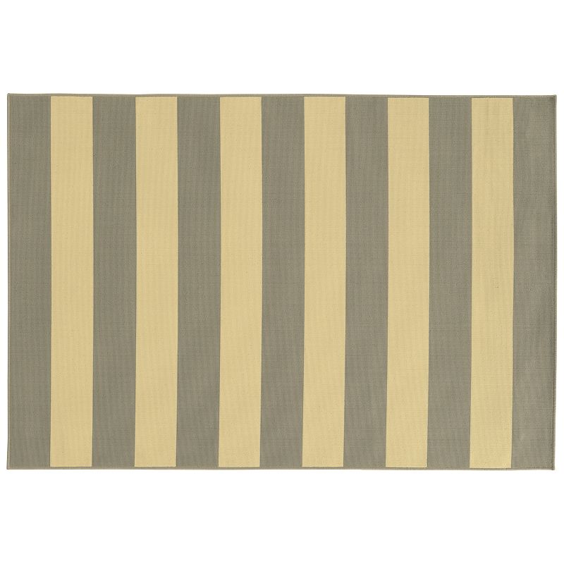 StyleHaven River Geometric Striped Indoor Outdoor Rug, Grey, 6.5X9.5 Ft