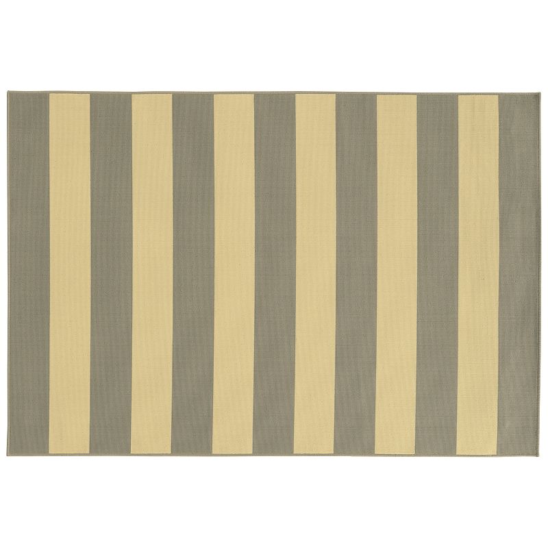 StyleHaven River Geometric Striped Indoor Outdoor Rug, Grey, 6.5X9.5 Ft