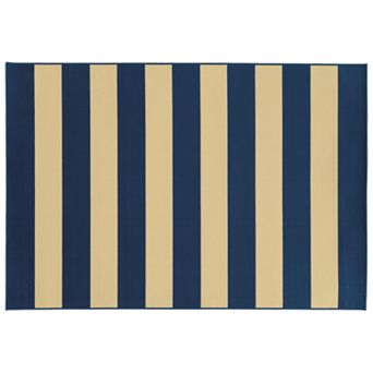 StyleHaven River Geometric Striped Indoor Outdoor Rug