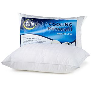 Serta 300-Thread Count Egyptian Cotton Memory Fiber Pillow - Standard \/ Queen