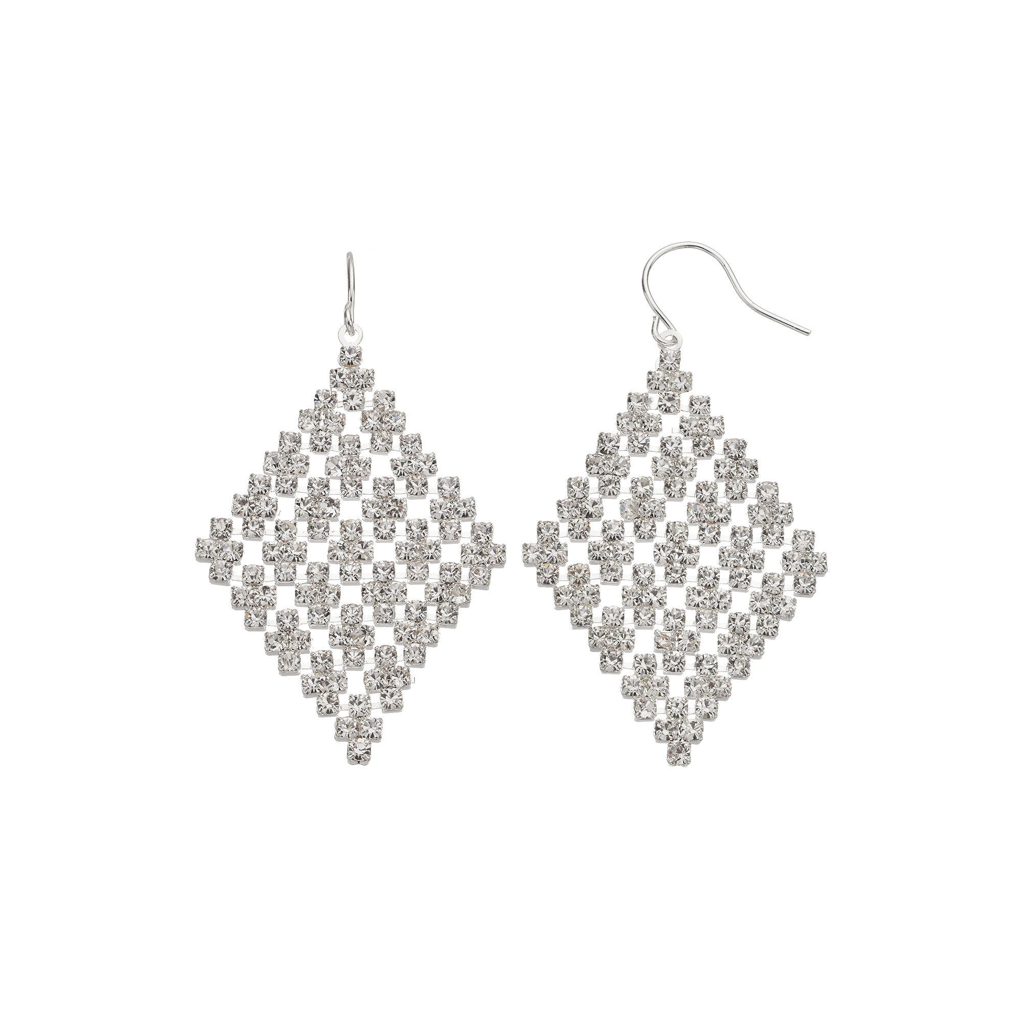 Vieste Simulated Crystal Kite Earrings, Womens