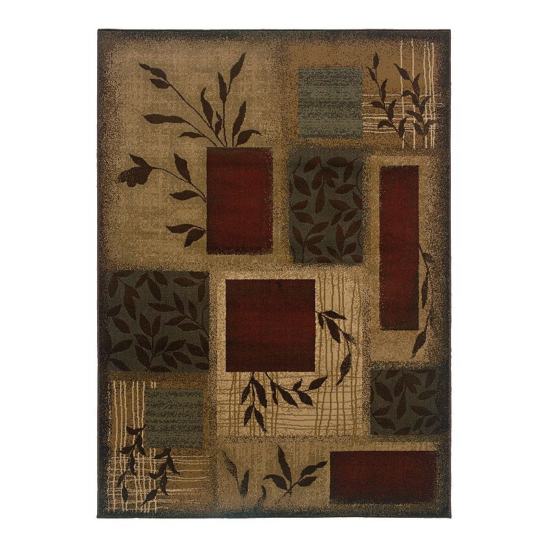 StyleHaven Andover Leaf Rug, Beig/Green, 5X7.5 Ft