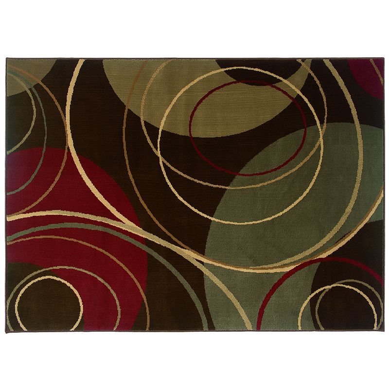 StyleHaven Andover Circle Rug, Brown, 5X7.5 Ft