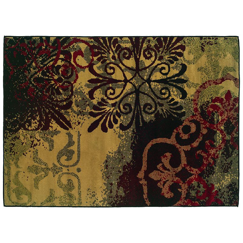 StyleHaven Cassidy Scroll Rug, Beig/Green, 2X3 Ft