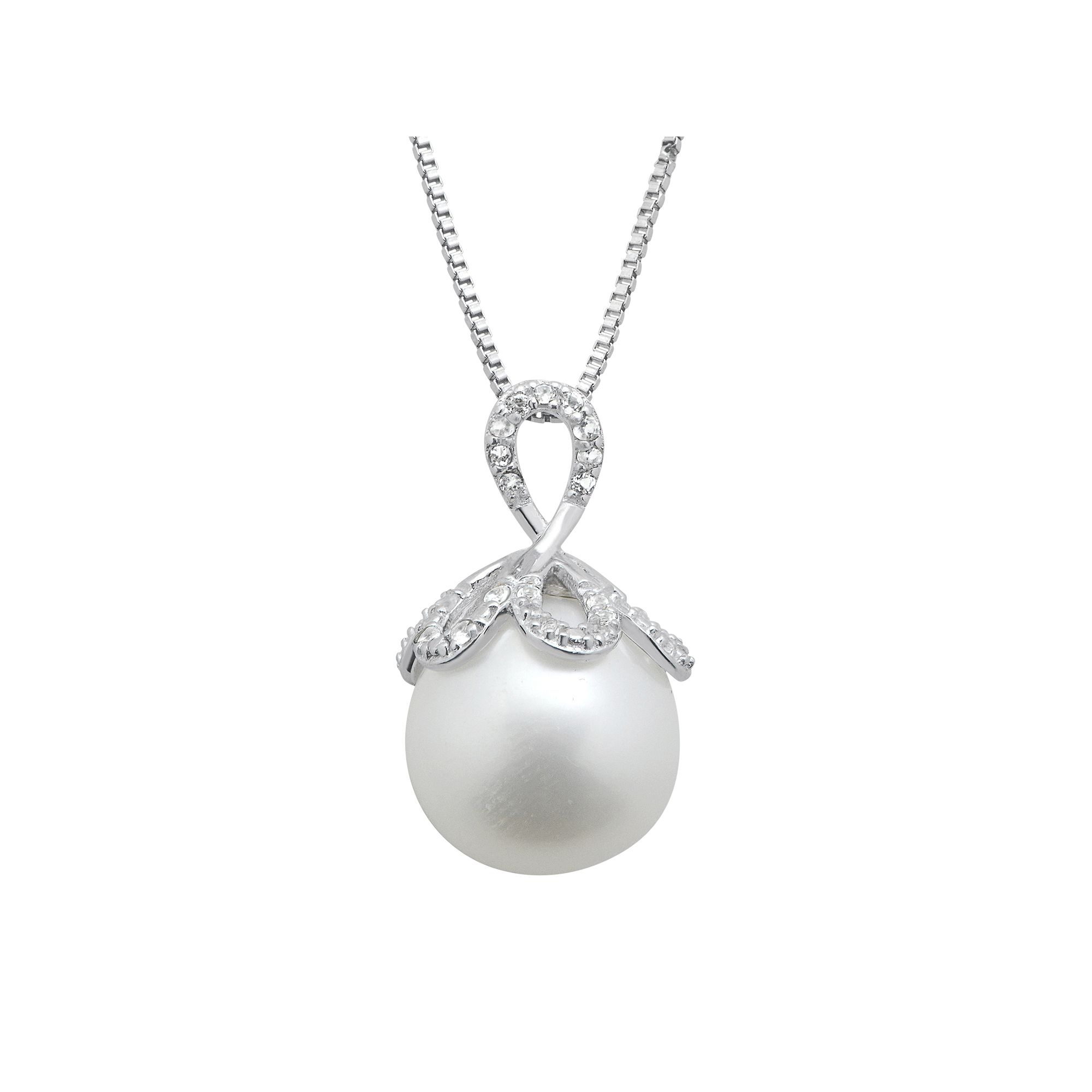 PearLustre by Imperial Freshwater Cultured Pearl & White Topaz Sterling Si