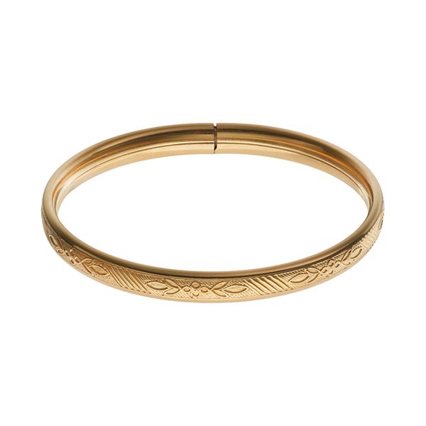 Charming Girl 14k Gold-Filled Flower Bangle Bracelet - Kids