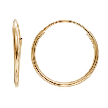 gold hoop charming 14k earrings