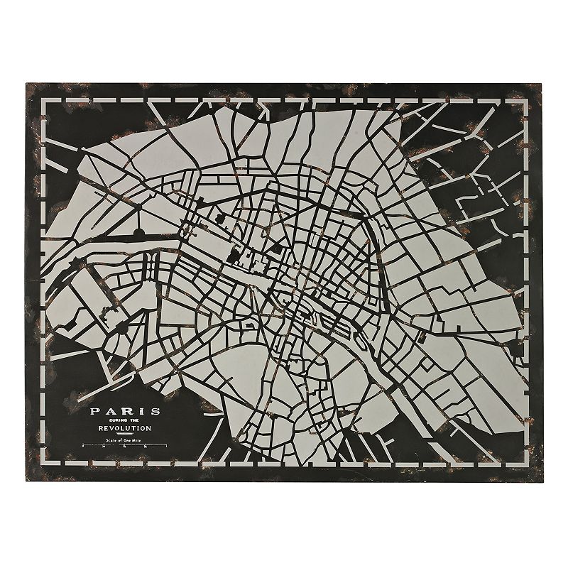 99045597 Sterling City Map of Paris Circa 1790 Metal Wall D sku 99045597