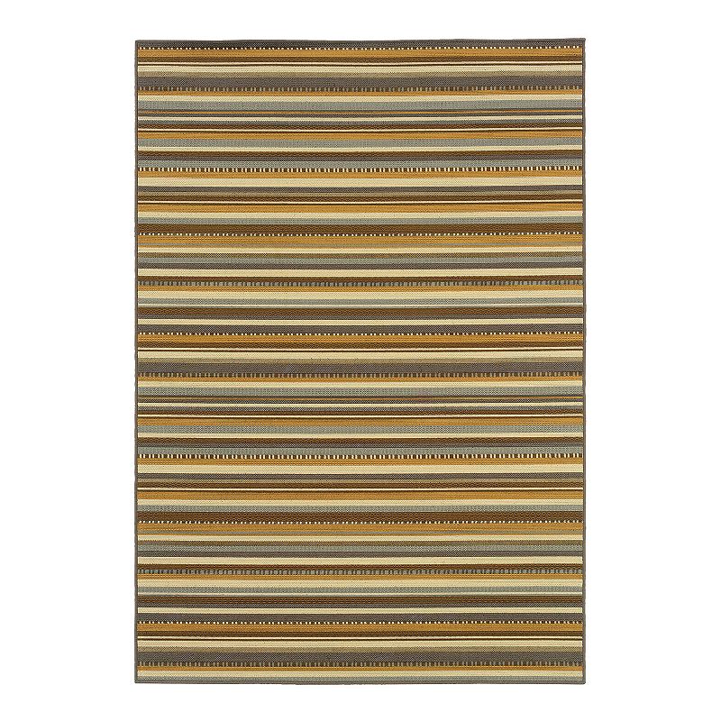 StyleHaven Bayside Striped Indoor Outdoor Rug, Grey, 6.5X9.5 Ft