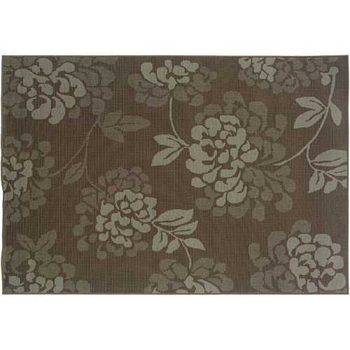 StyleHaven Bayside Floral Gray Indoor Outdoor Rug