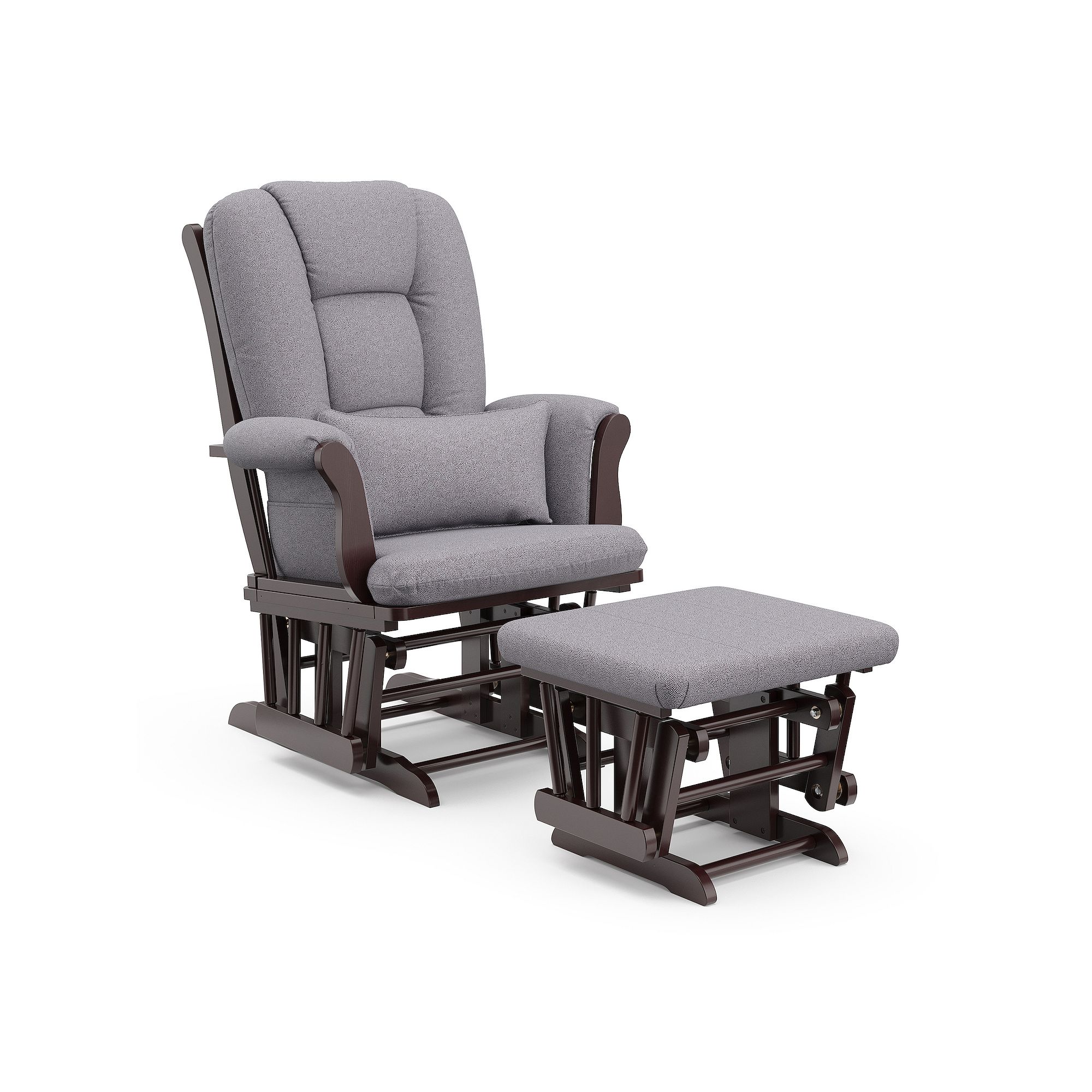 Storkcraft Tuscany Custom Glider Chair and Ottoman Set, Brown Gray Swirl