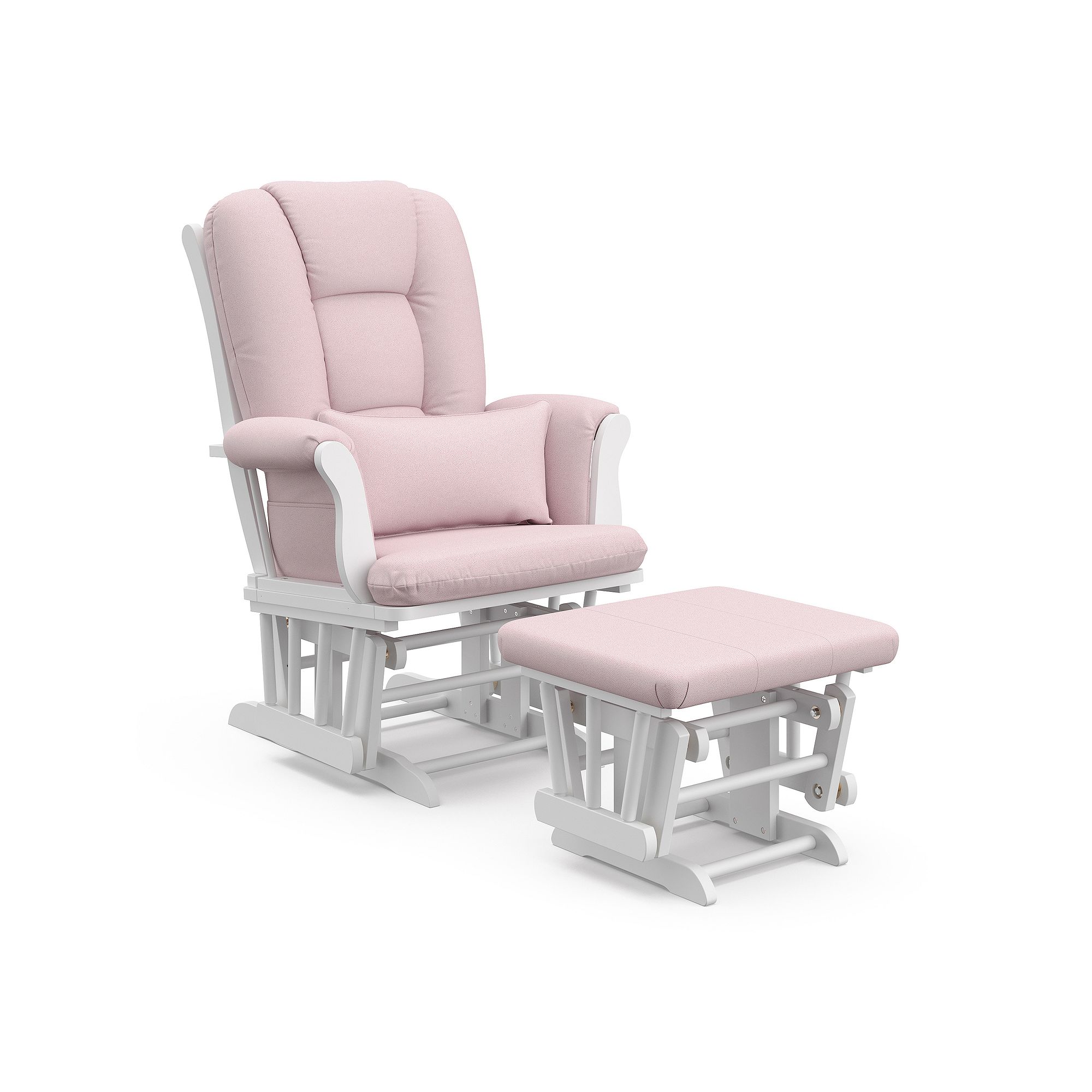Storkcraft Tuscany Custom Glider Chair and Ottoman Set, White Blush Swirl