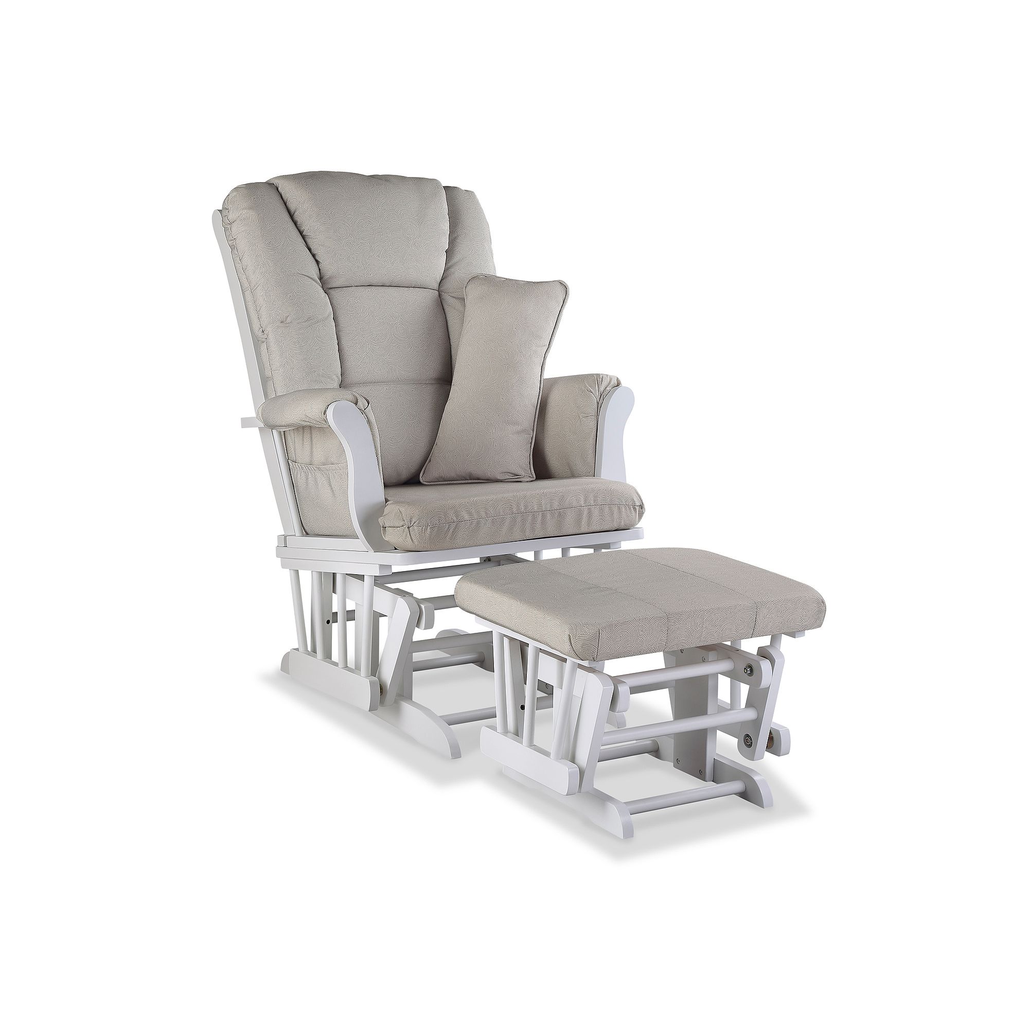 Storkcraft Tuscany Custom Glider Chair and Ottoman Set, White Brown Swirl
