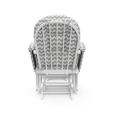 Storkcraft Chevron Hoop Custom Glider Chair & Ottoman Set