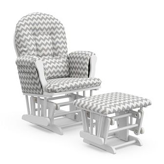 Storkcraft Chevron Hoop Custom Glider Chair & Ottoman Set
