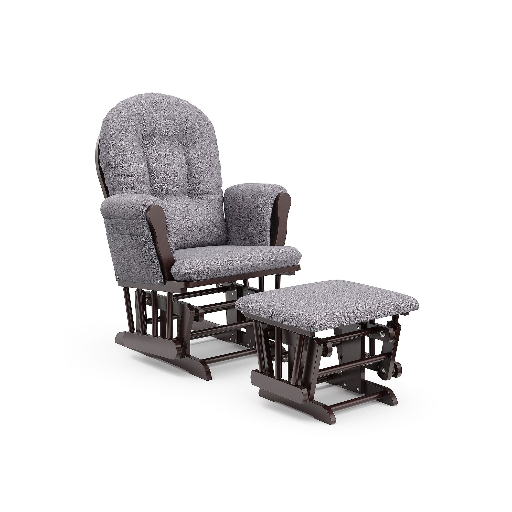 Storkcraft Hoop Custom Glider Chair & Ottoman Set, Brown Gray Swirl