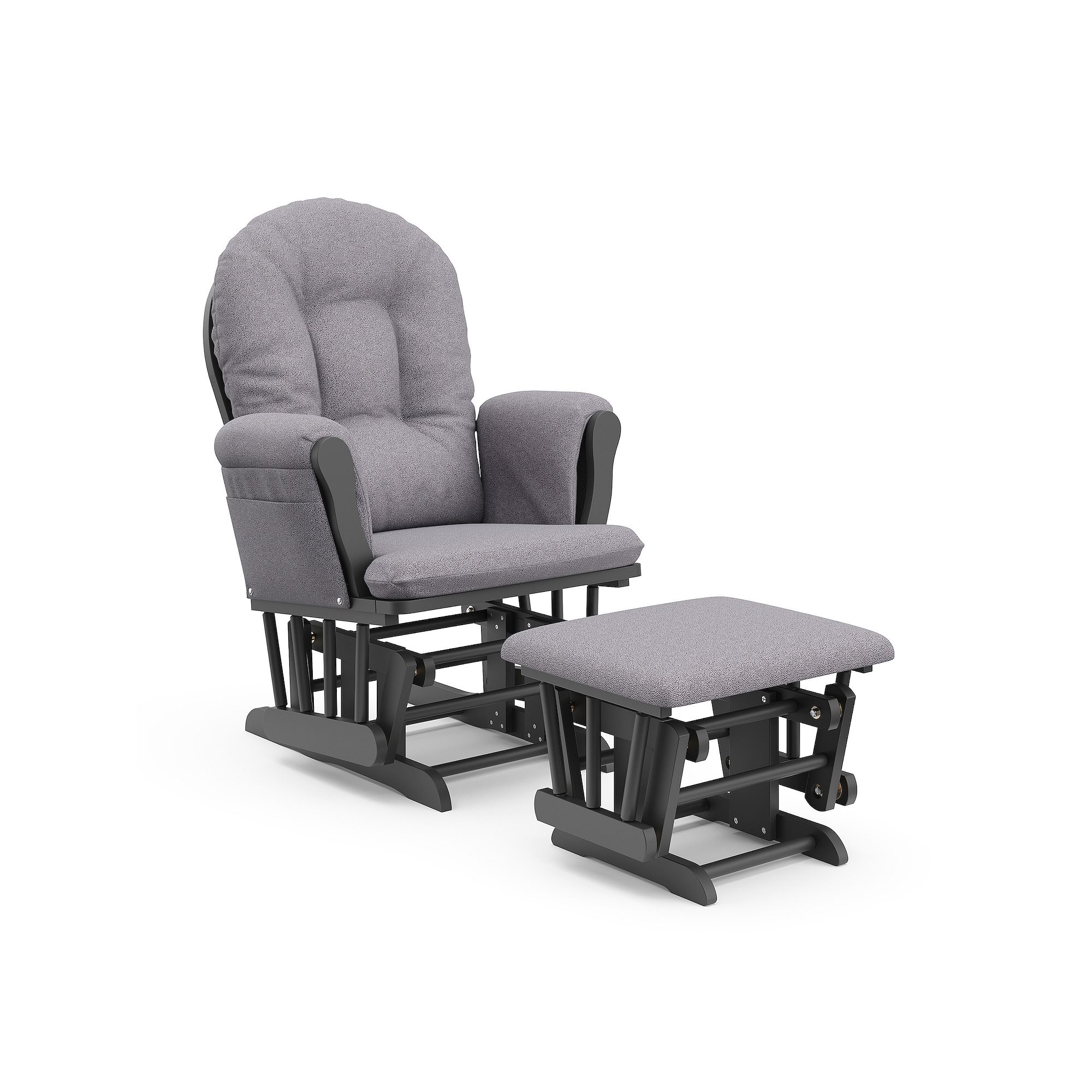 Storkcraft Hoop Custom Glider Chair & Ottoman Set, Gray Swirl
