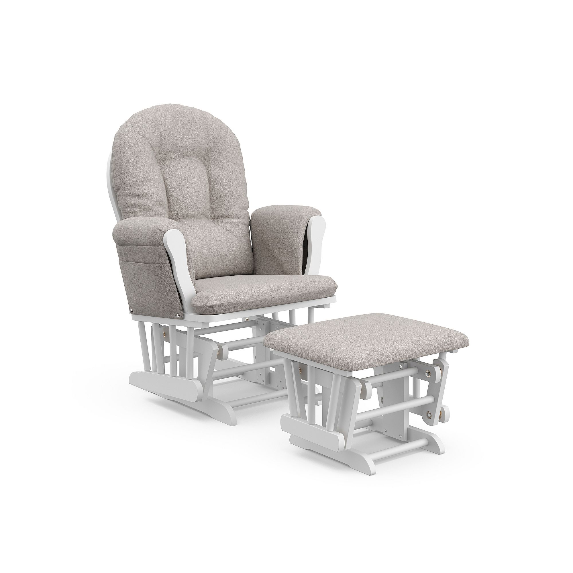 Storkcraft Hoop Custom Glider Chair & Ottoman Set, White Brown Swirl