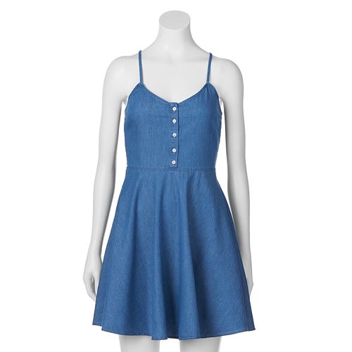 Download Juniors' SO® Cross-Back Skater Dress