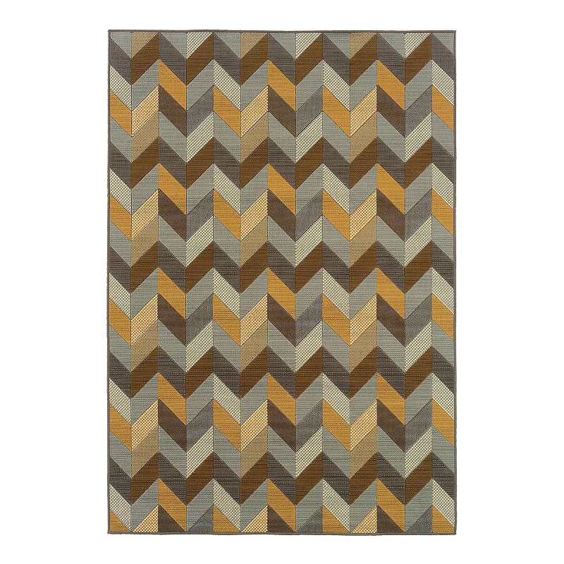 StyleHaven Bayside Chevron Indoor Outdoor Rug, Grey, 6.5X9.5 Ft