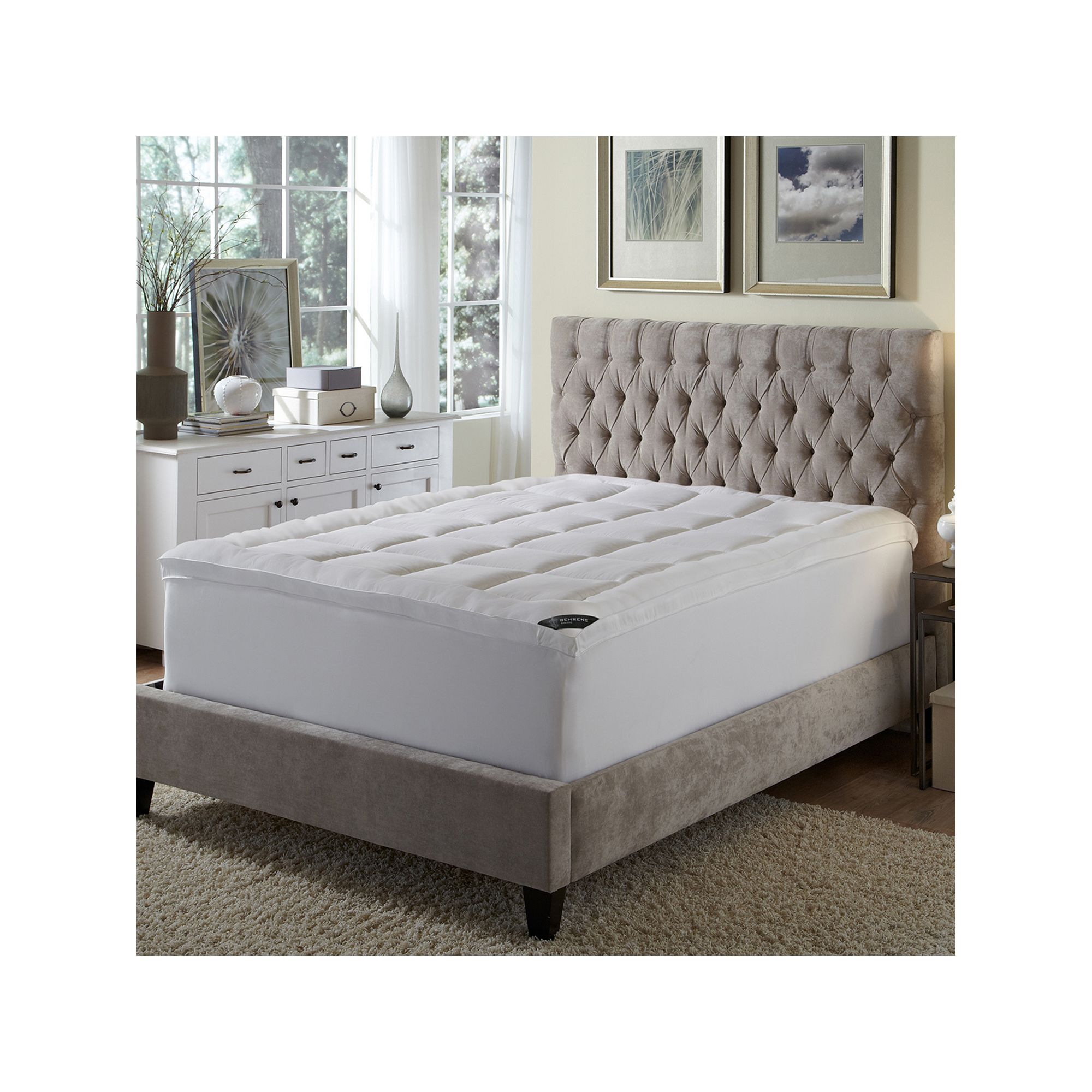 Kensington Manor 3-inch Pinacle Deep-Pocket Fiberbed, White