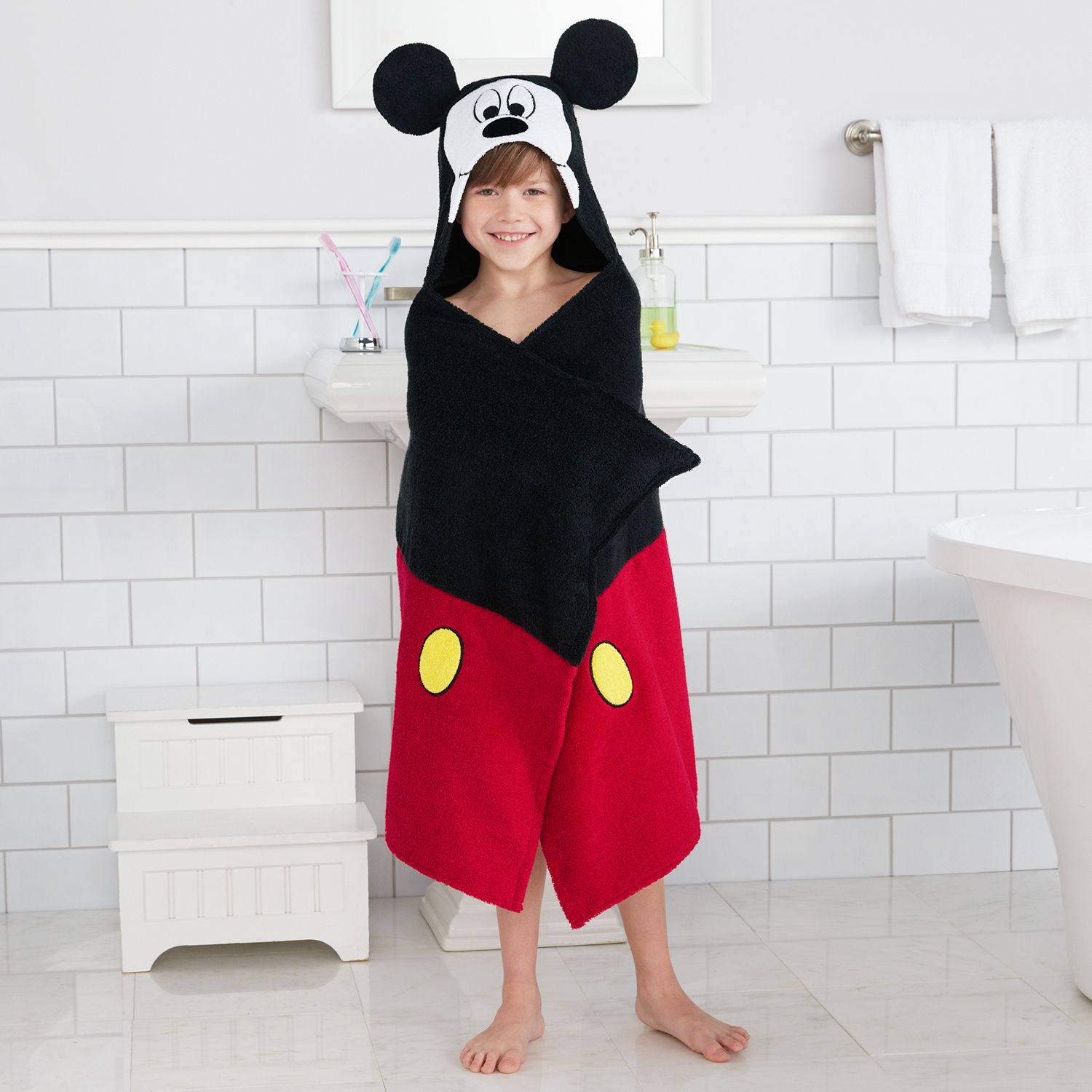 mickey mouse hooded bath towel