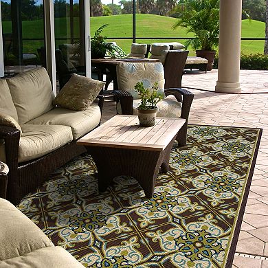 StyleHaven Cayman Damask Indoor Outdoor Rug