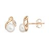 Freshwater Cultured Pearl & Diamond Accent 10k Gold Stud Earrings