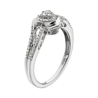Always Yours Sterling Silver 1/6 Carat T.W. Diamond Heart Engagement Ring 
