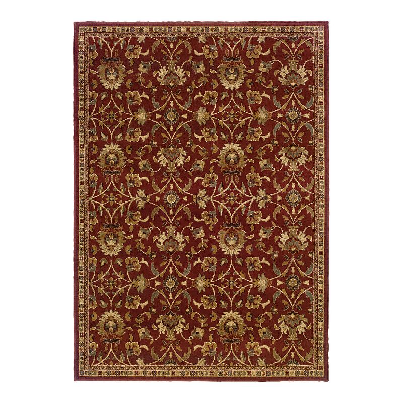 StyleHaven Andover Floral Geometric Rug, Red, 5X7.5 Ft