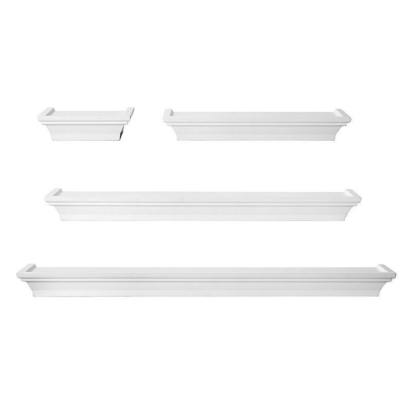 Melannco 4-piece Wall Shelf Set, White