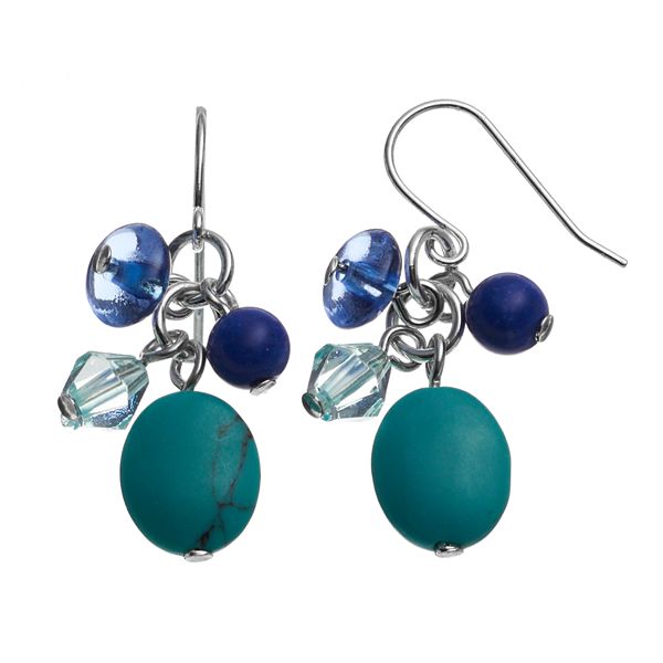 Chaps Bead Cluster Drop Earrings