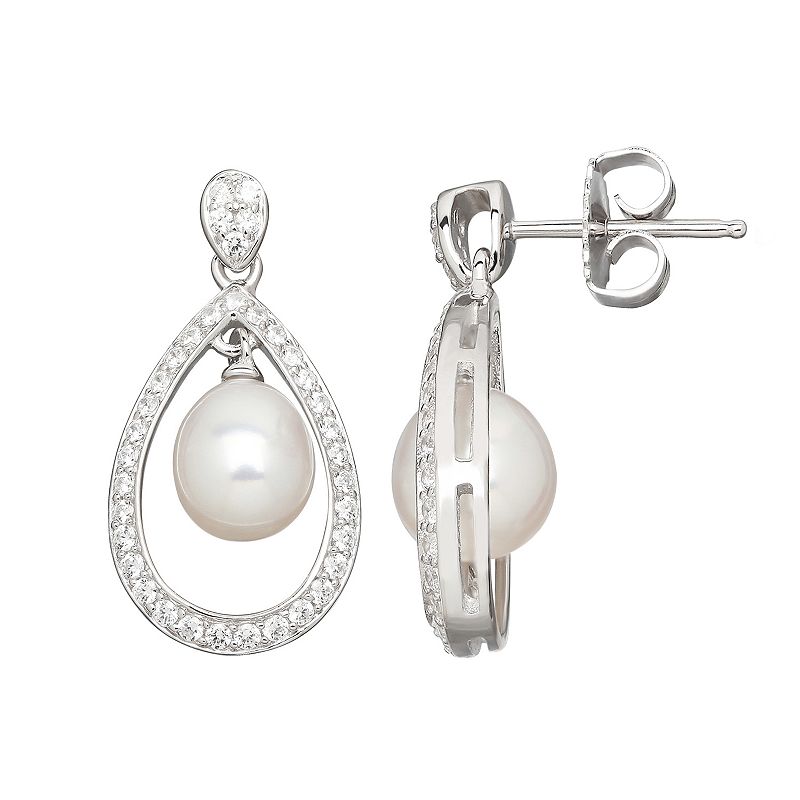 Freshwater by HONORA Freshwater Cultured Pearl & Cubic Zirconia Sterling Si