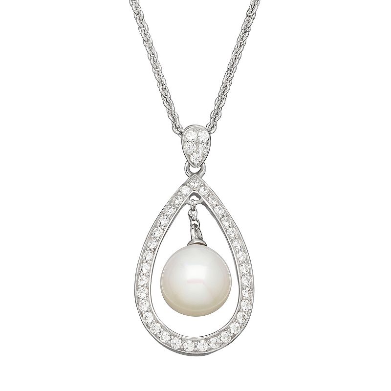 Freshwater by HONORA Freshwater Cultured Pearl & Cubic Zirconia Sterling Si