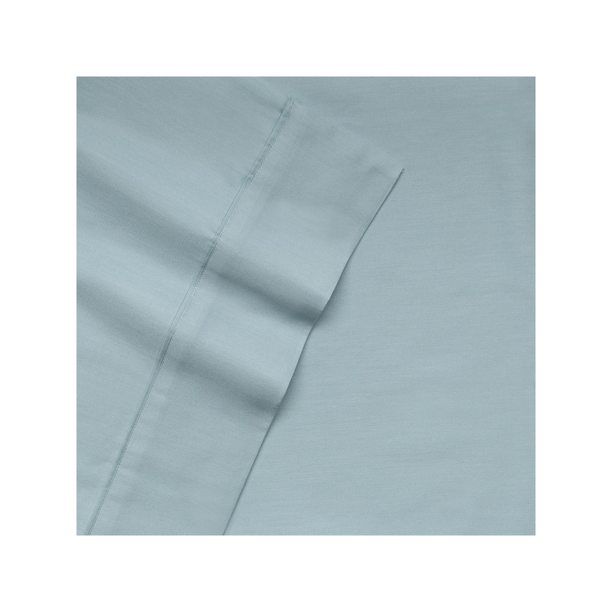 Cassadecor Basics Solid 300-Thread Count Combed Cotton Sateen Sheets, Blue