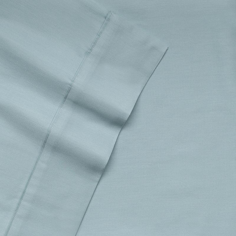 Cassadecor Basics Solid 300-Thread Count Combed Cotton Sateen Sheets, Blue,