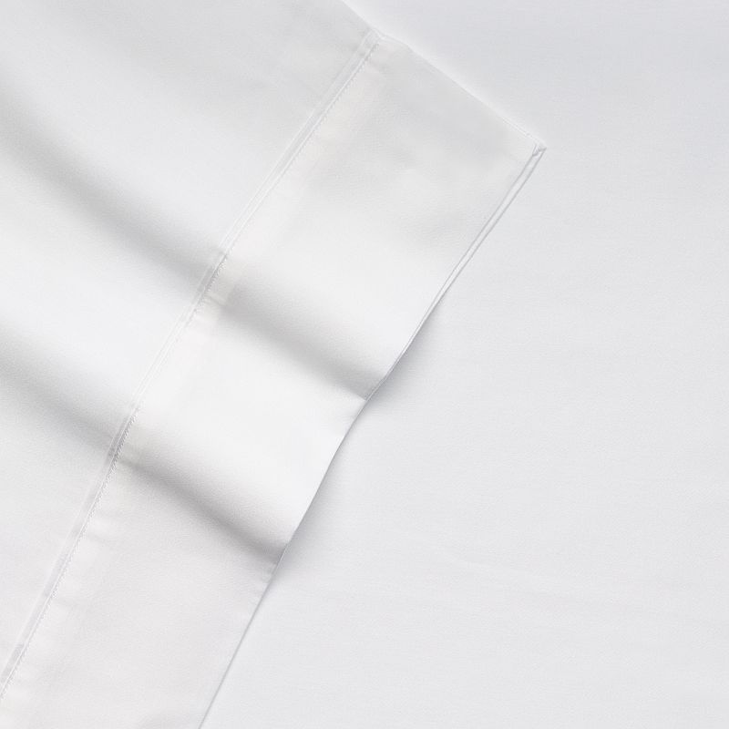 Cassadecor Basics Solid 300-Thread Count Combed Cotton Sateen Sheets, White