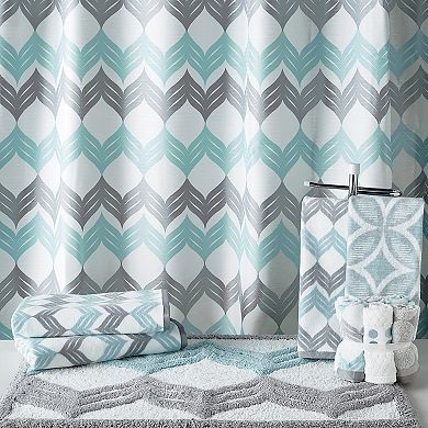 Mondrian Chevron Fabric Shower Curtain