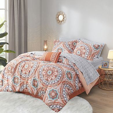 Madison Park Essentials Orissa Comforter Set with Cotton Sheets