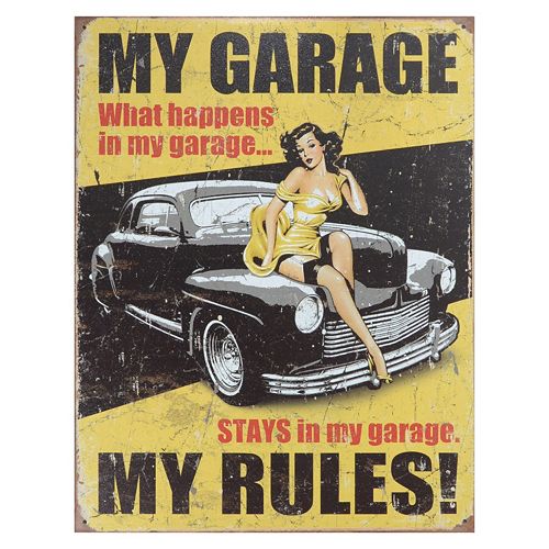My Garage My Rules Vintage Metal Wall Decor