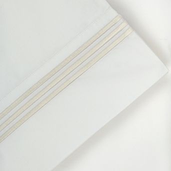 Pointehaven 300-Thread Count Embroidered Cotton Sheet Set or Pillowcase Pair