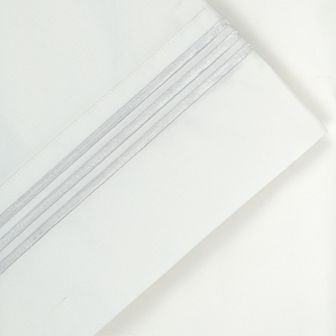 Pointehaven 300-Thread Count Embroidered Cotton Sheet Set or Pillowcase Pair