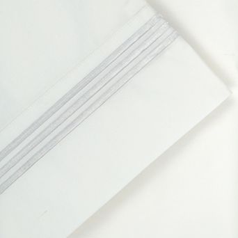 Pointehaven 300-Thread Count Embroidered Cotton Sheet Set or Pillowcase Pair