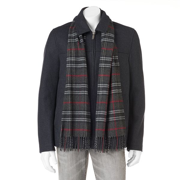 Men's Dockers WoolBlend OpenBottom Jacket With Scarf