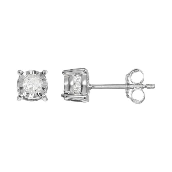 1 3 Carat T W Diamond 10k White Gold Stud Earrings