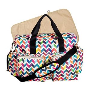 Trend Lab Deluxe French Bull Chevron Duffle Diaper Bag