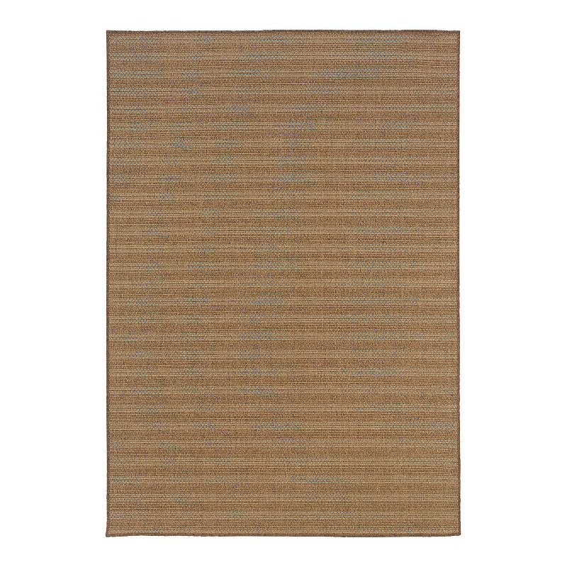 StyleHaven Kendall Striped Faux Sea Grass Indoor Outdoor Rug, Beig/Green, 6.5X9.5 Ft