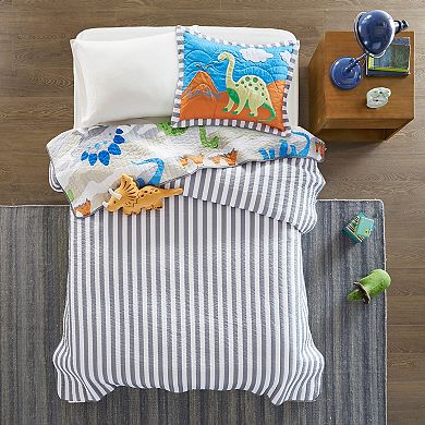 Mi Zone Kids Sharp Tooth Quilt Set with Shams and Decorative Pillows